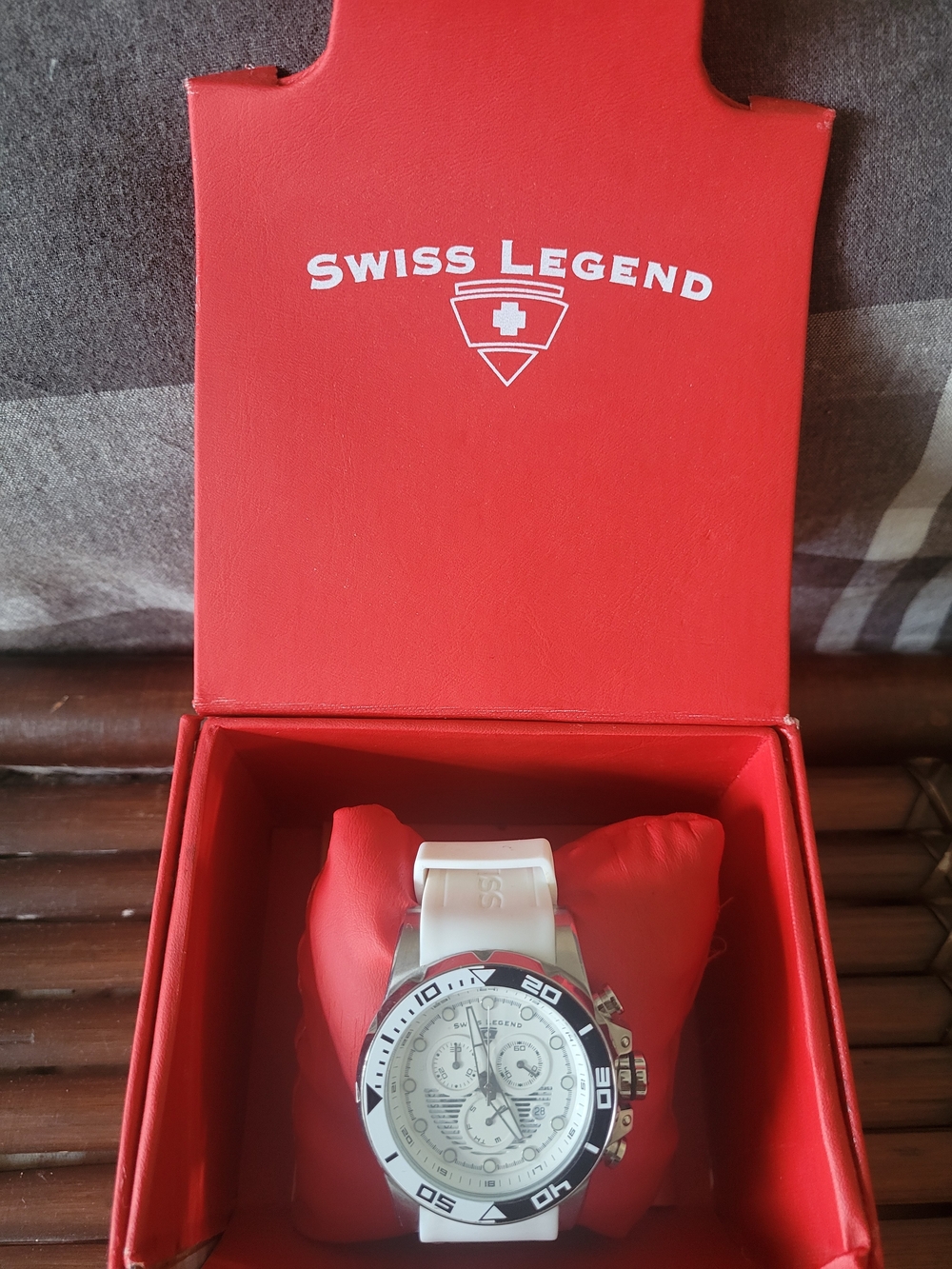 Swiss Legend White and Silver Chronograph Men's Watch